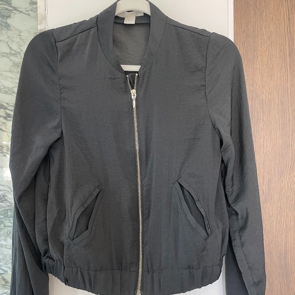Green H&M Satin Bomber Size 2